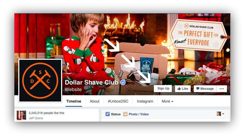 Screenshot showing dollar shave club