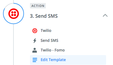 Screenshot showing a part of an sms funnel