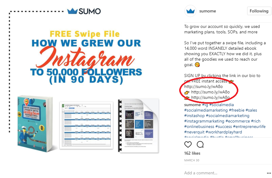 Screenshot of an instagram post by Sumo
