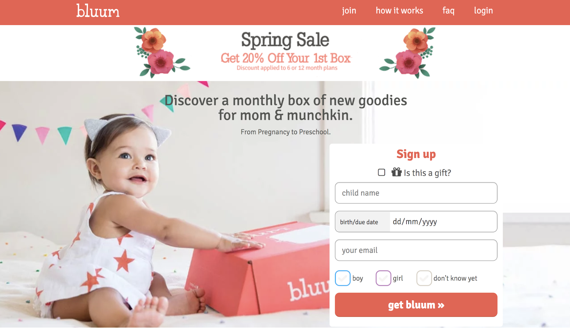 Screenshot showing bluum