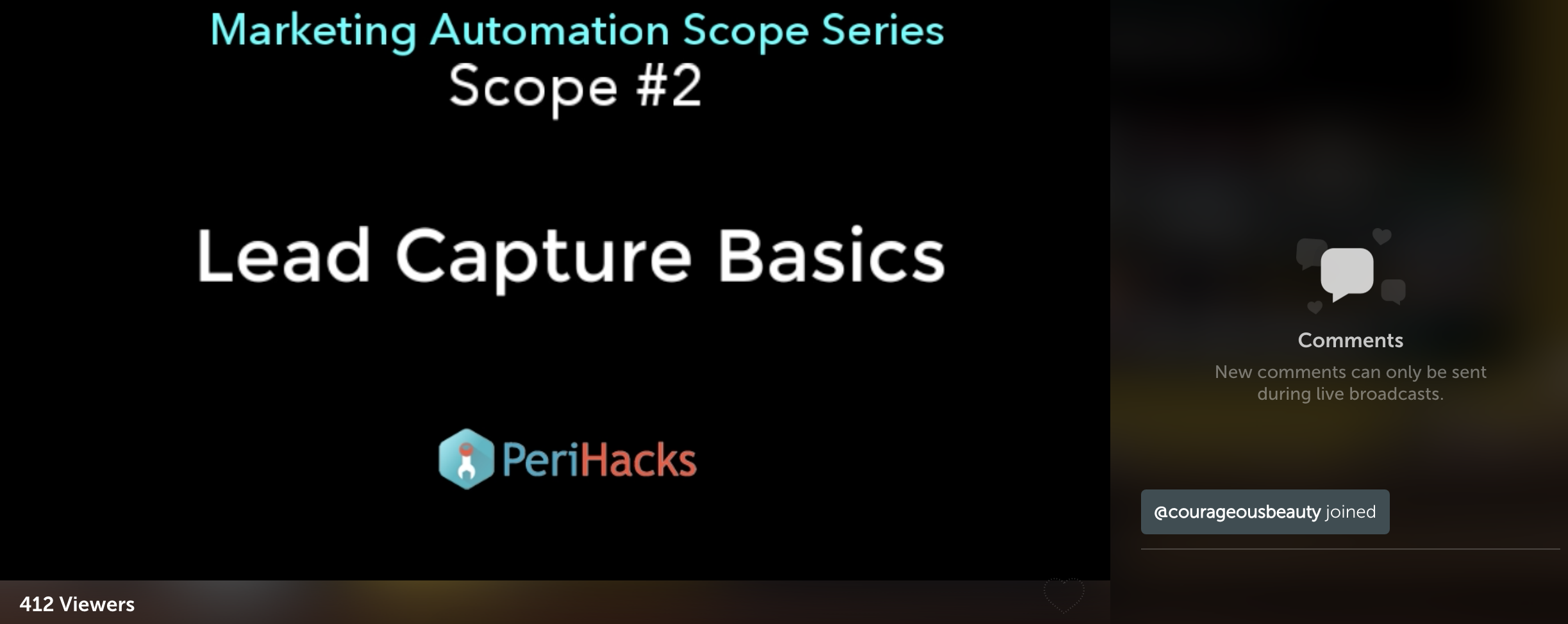 Screenshot showing a webinar by PeriHacks