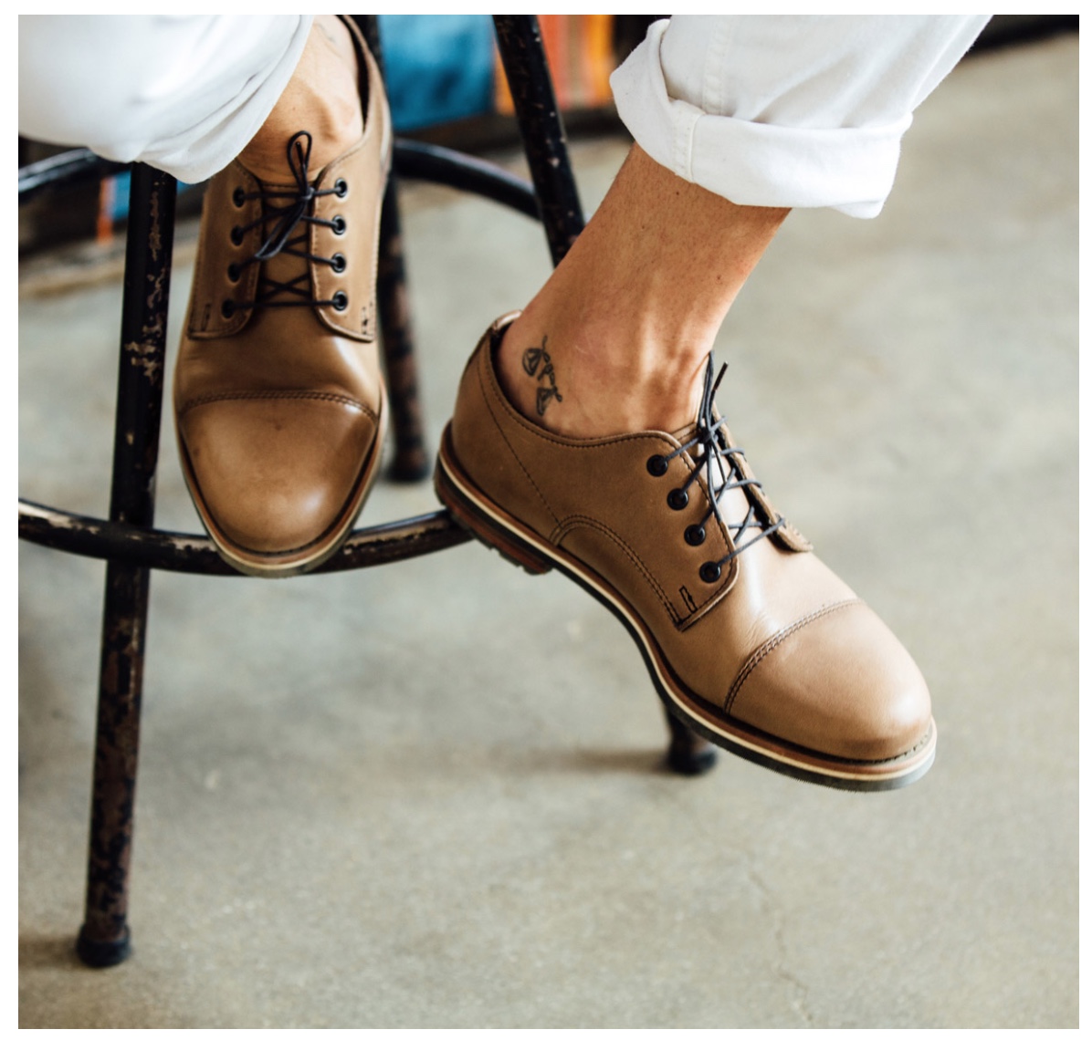 Picture showing a man wearing a pair of shoes