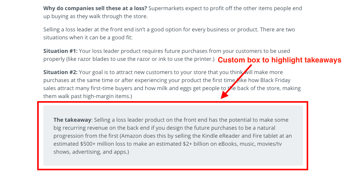 Screenshot of highlighting key takeaways in Sumo blog posts