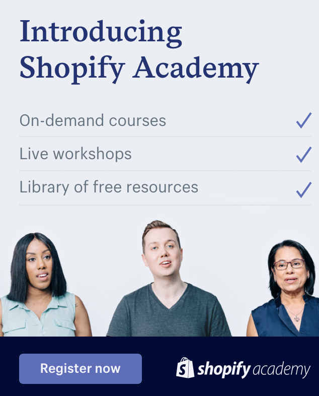 Screenshot of Shopify Academy banner using CTAs