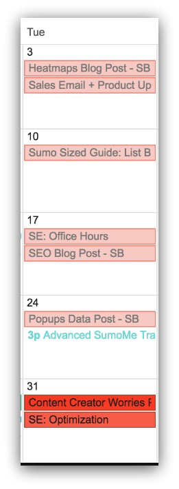 blogging calendar tips