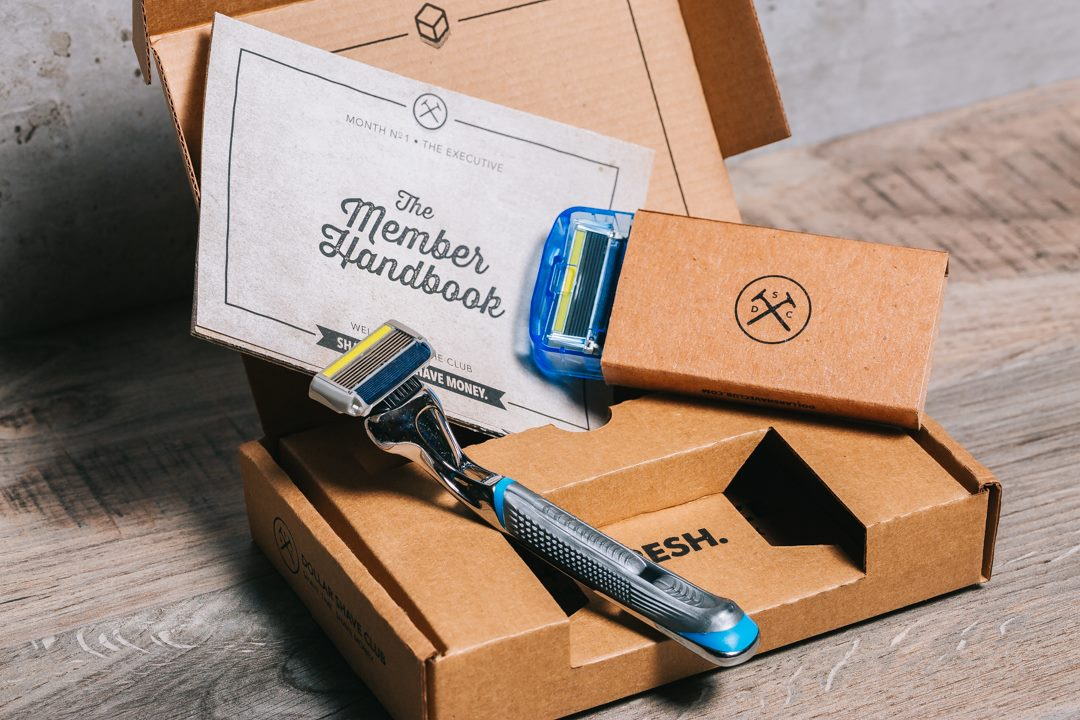 Screenshot showing a box by dollar shave club