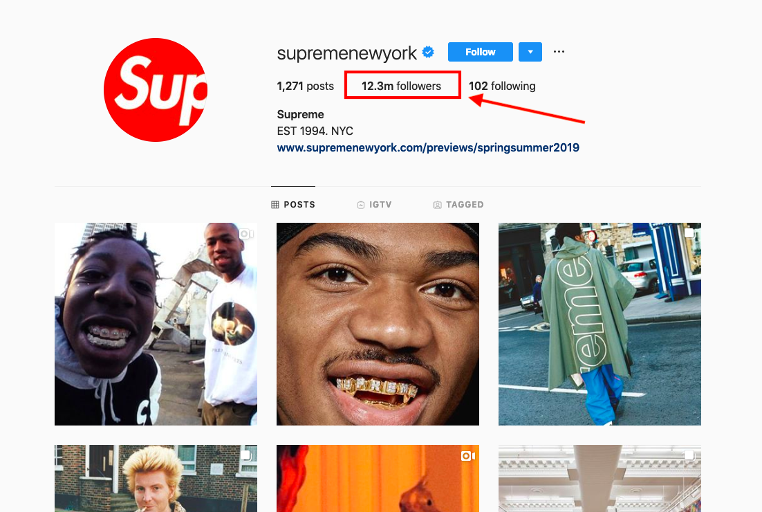 Screenshot showing Supreme