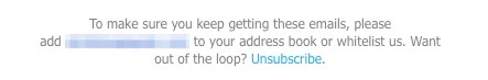Screenshot of email unsubscribe link