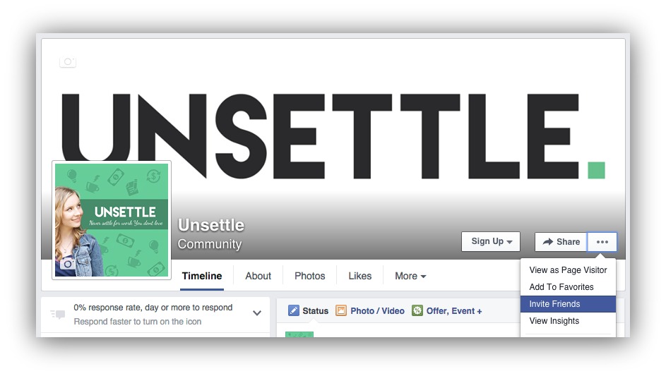 Screenshot of the Invite Friends option on a Facebook group