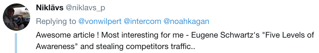 Screenshot of a tweet by @niklavs_p