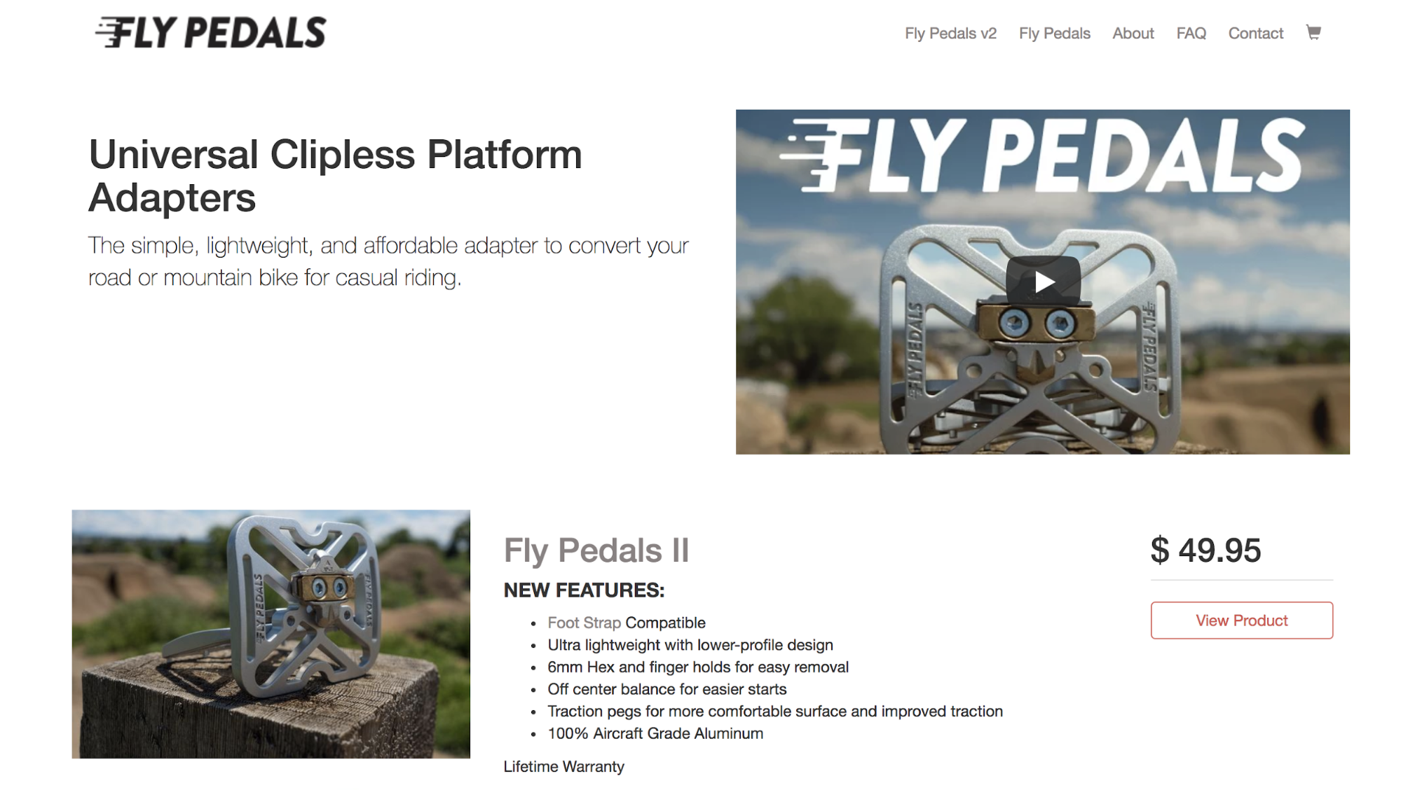 Screenshot showing fly pedals