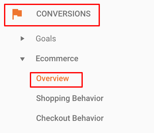 Screenshot showing a sidebar on the Google Analytics dashboard