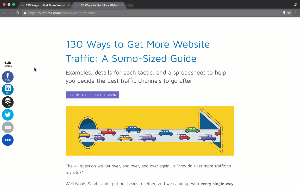 GIF showing how to add a CTA url to a Sumo popup