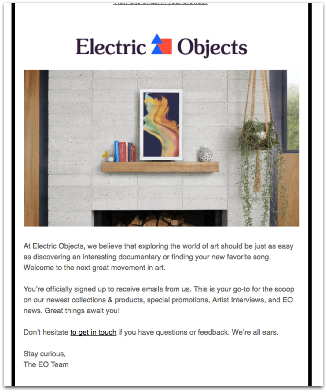 electric objects email example