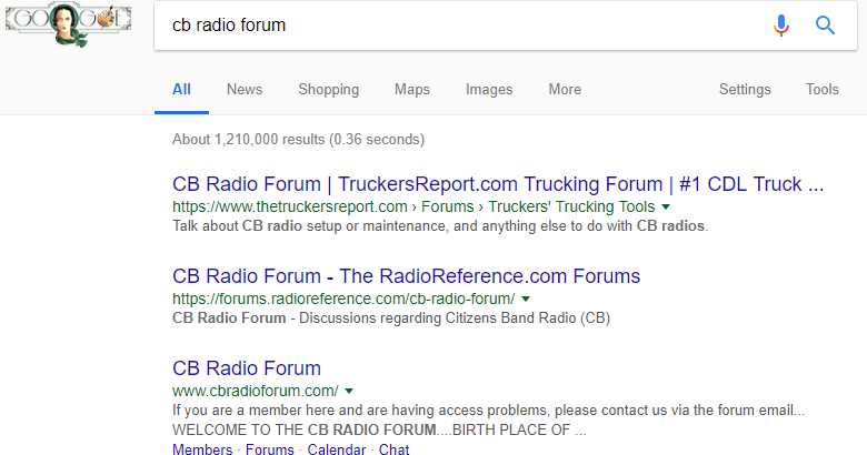 Screenshot showing a google search result