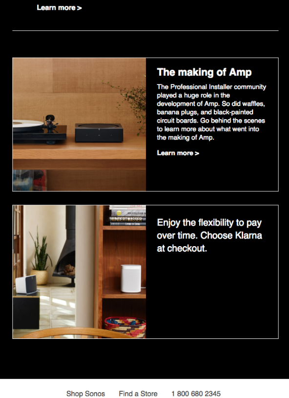 Screenshot of Sonos email