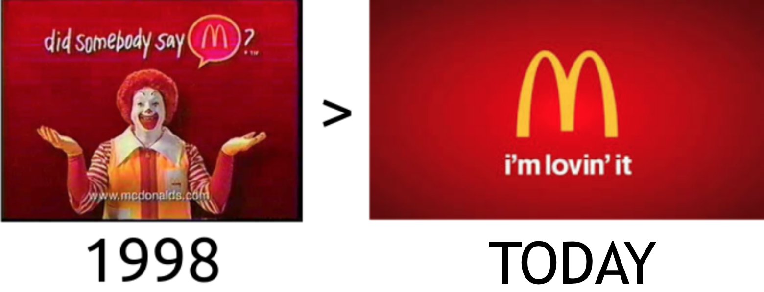 Screenshot of change in tagline for McDonald
