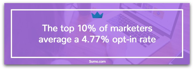 Banner showing top opt-in rate stats