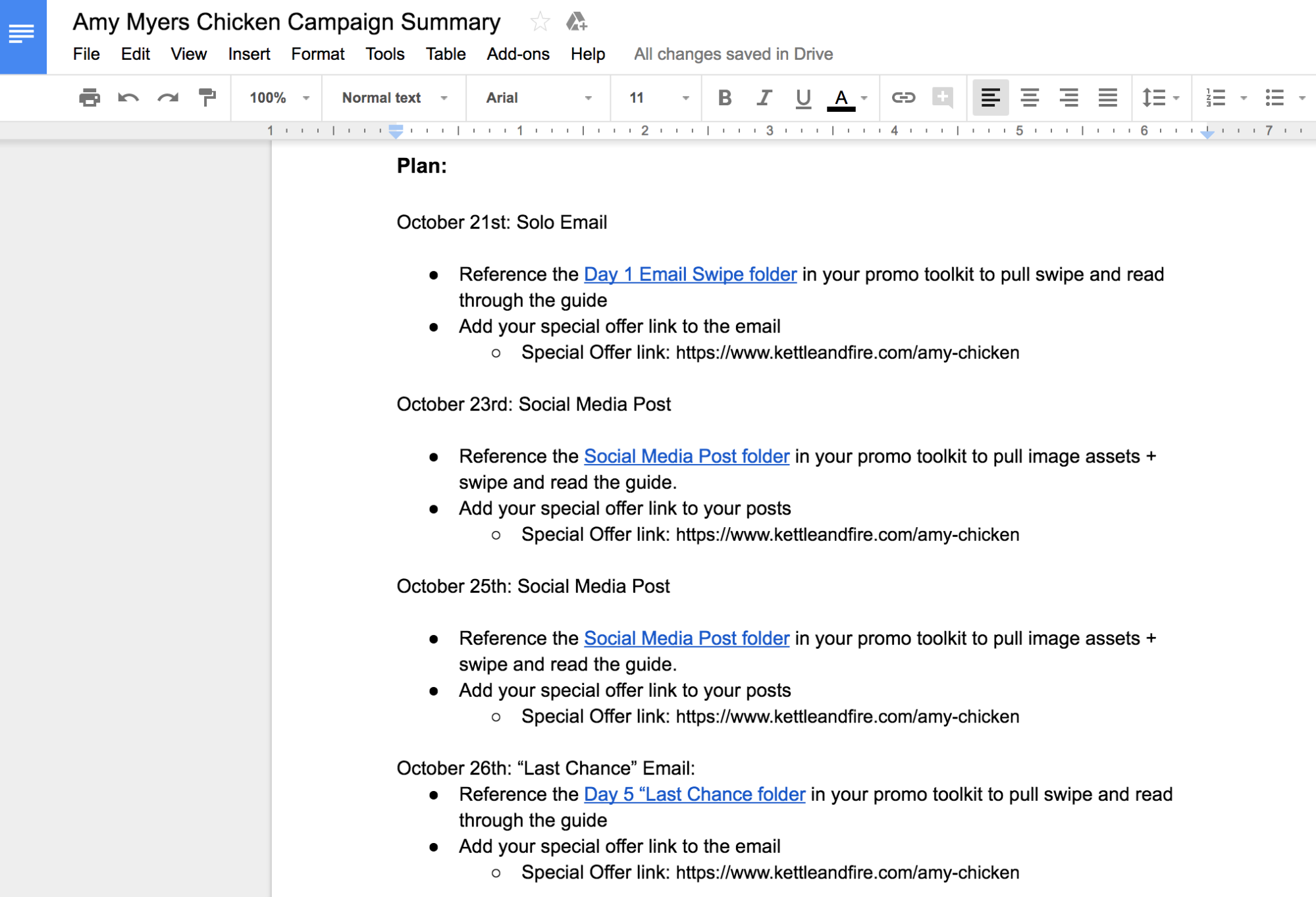 Screenshot showing a google doc