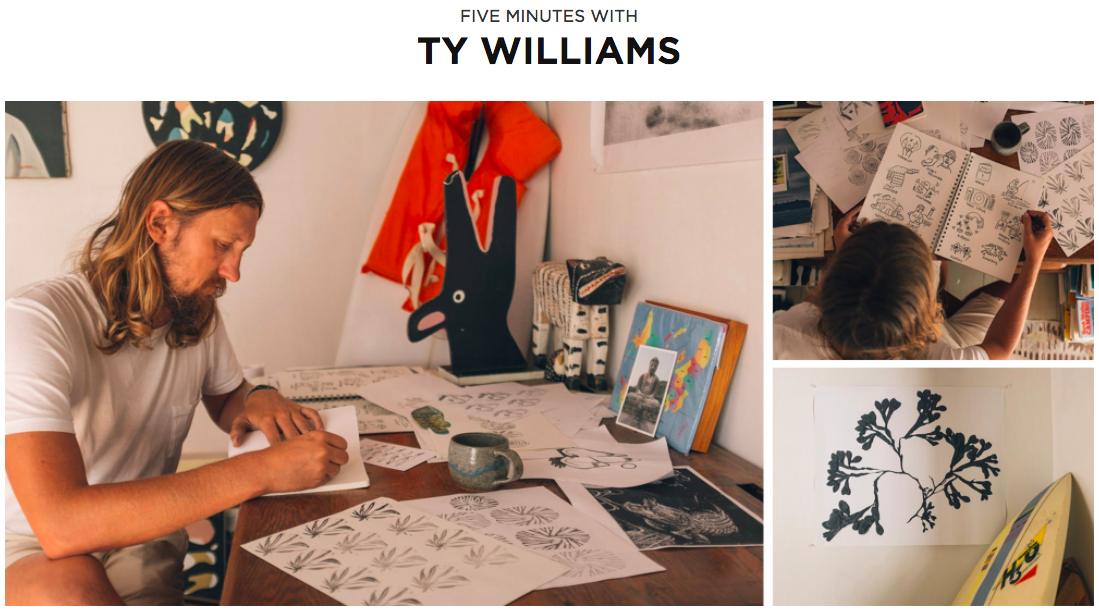 Screenshot showing pictures of "five minutes with ty williams"