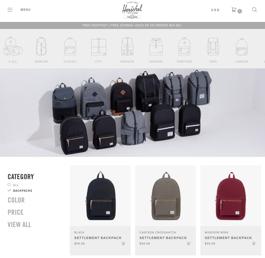 herschel backpacks