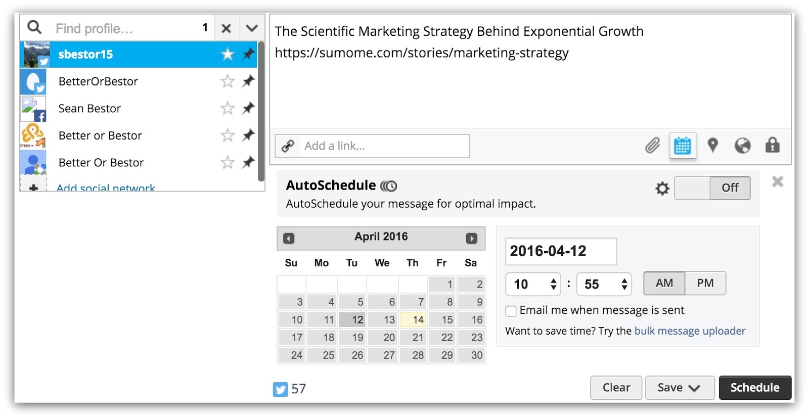 schedule twitter posts