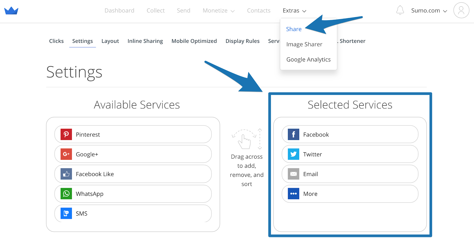 Screenshot showing the Sumo dashboard