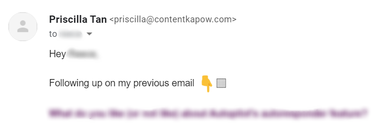 Screenshot of email example for how NOT to start an email (CHECKING IN / FOLLOWING UP)