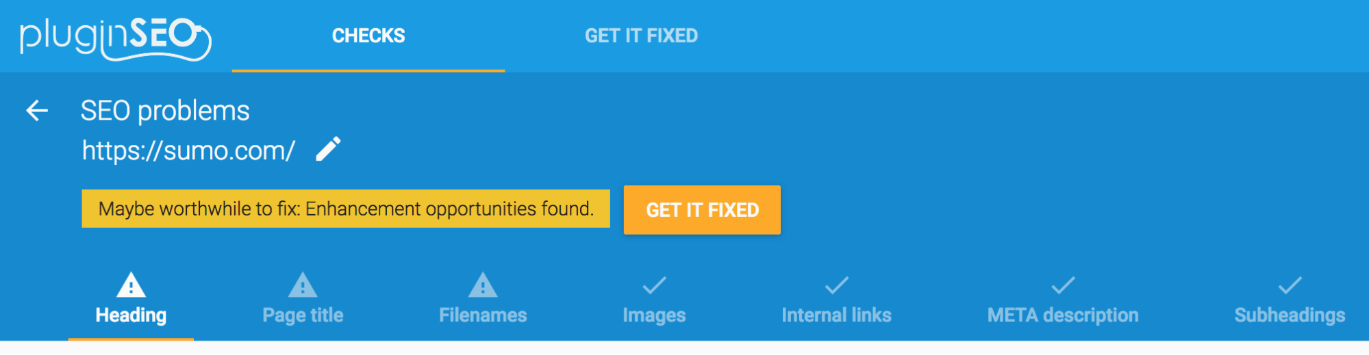 Screenshot showing settings on the pluginseo dashboard