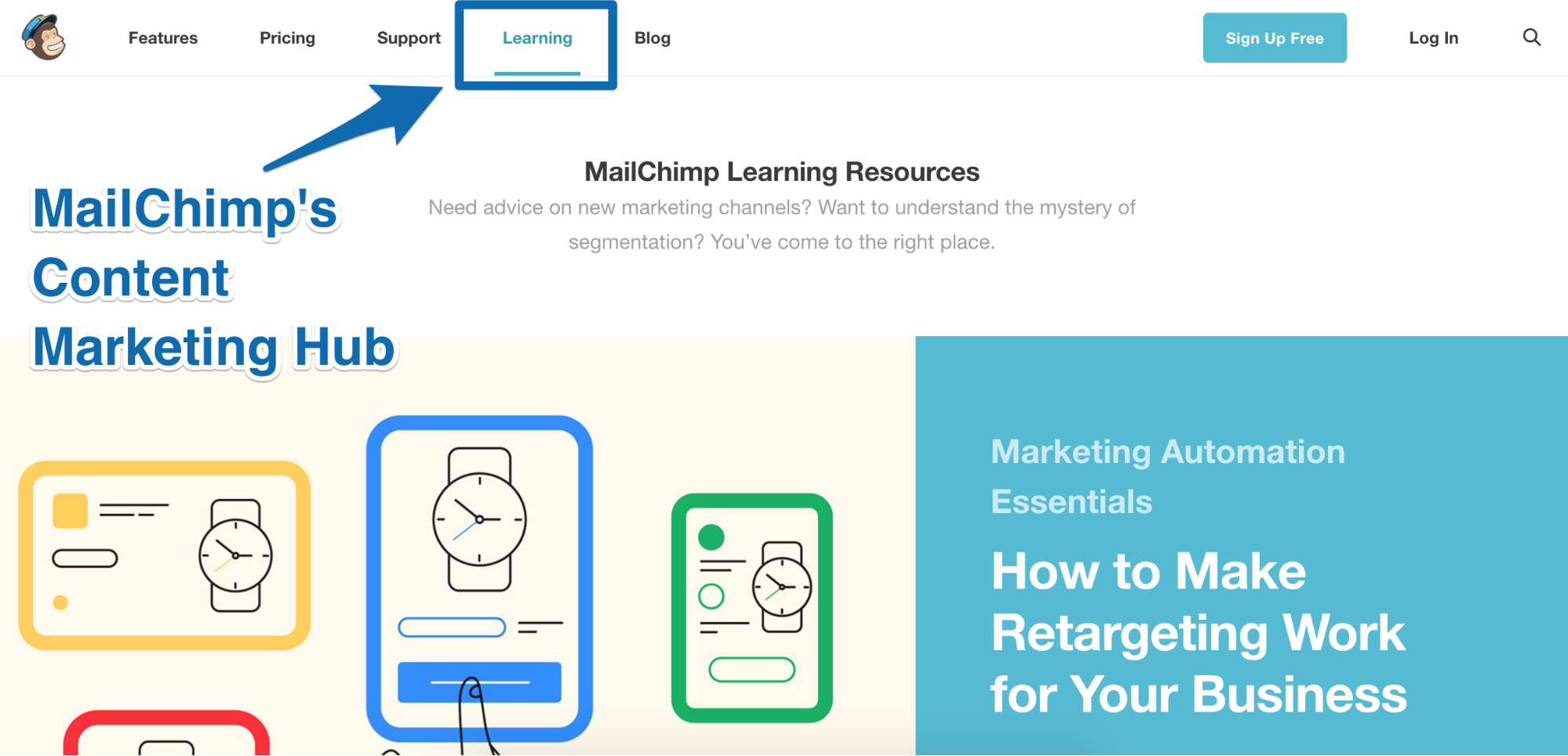 Screenshot showing mailchimp