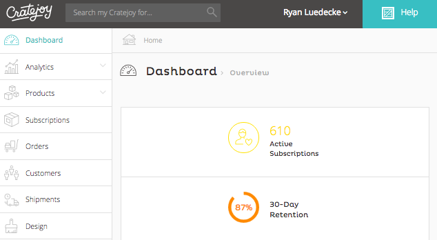 cratejoy dashboard