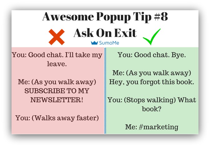Pop-up tip ask on exit