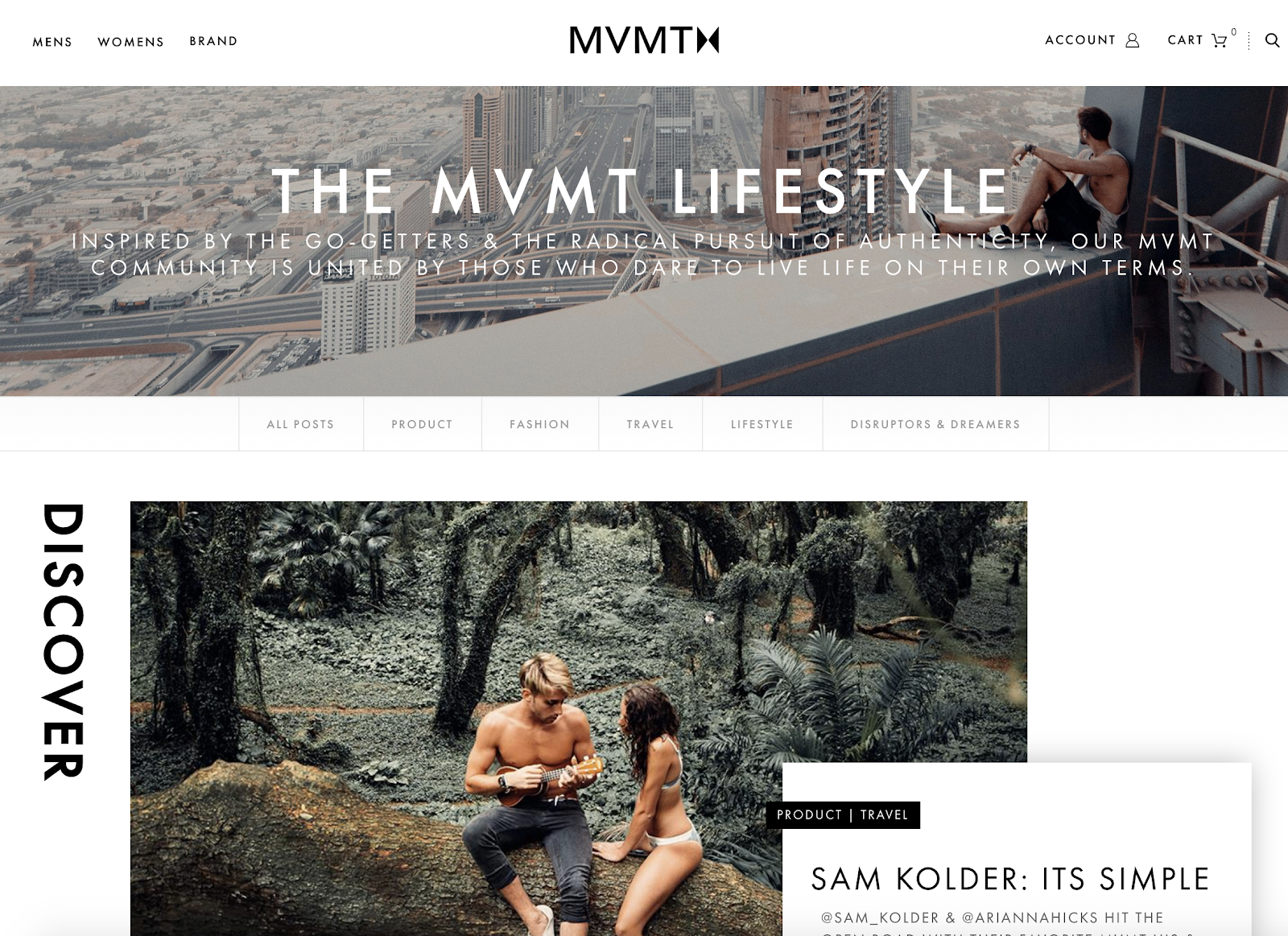 Screenshot of MVMT blog