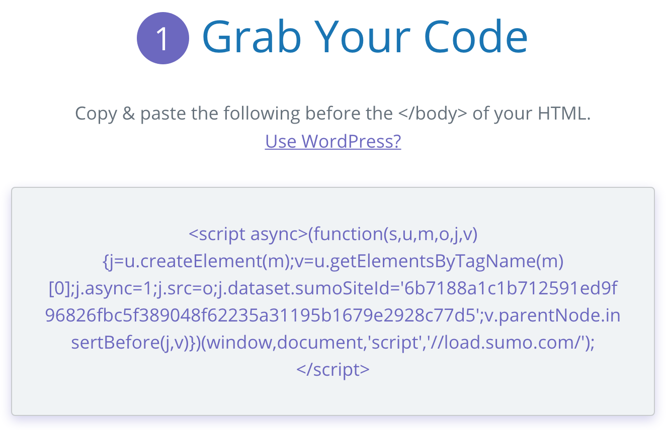 Screenshot showing Sumo code