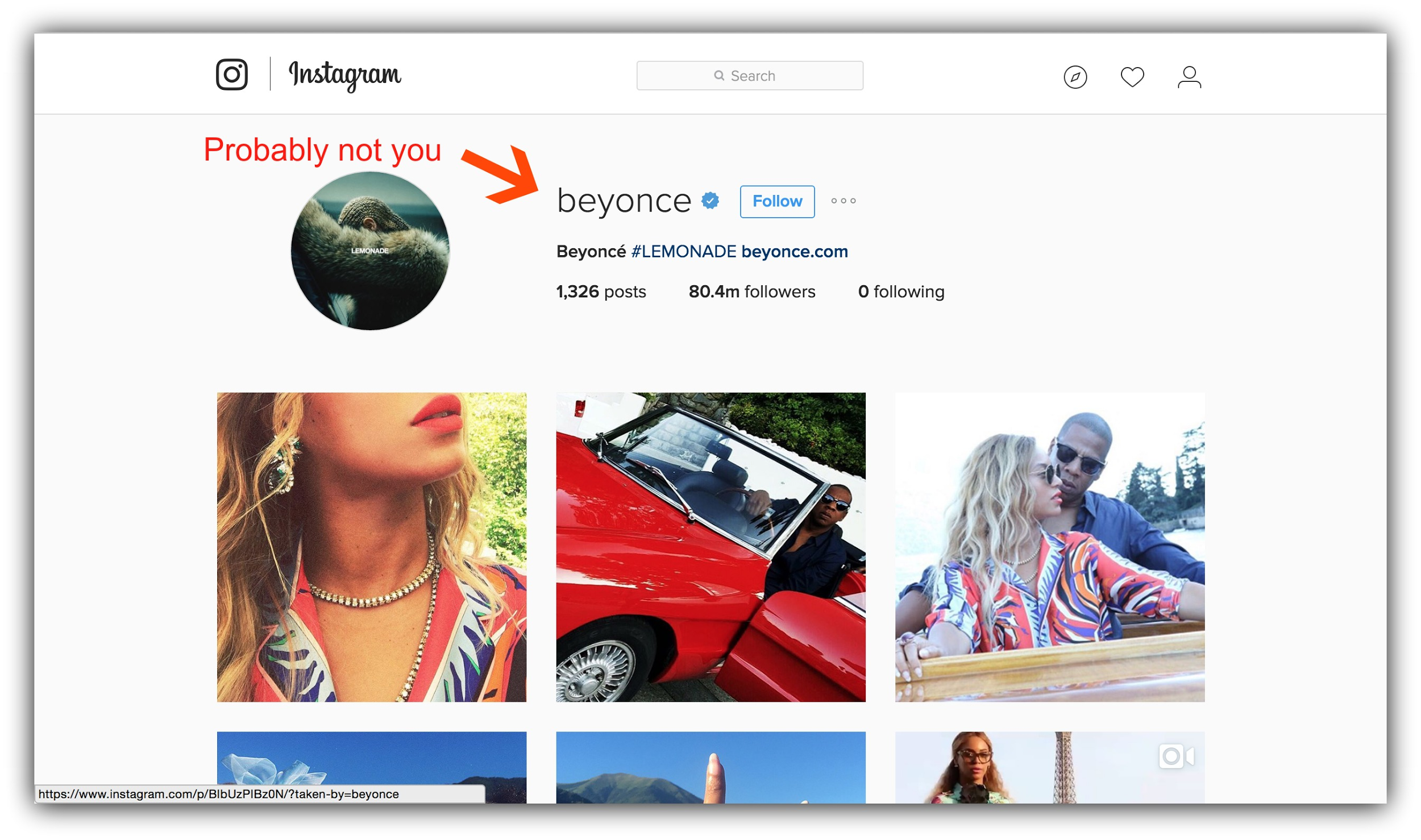 Screenshot of Beyonce