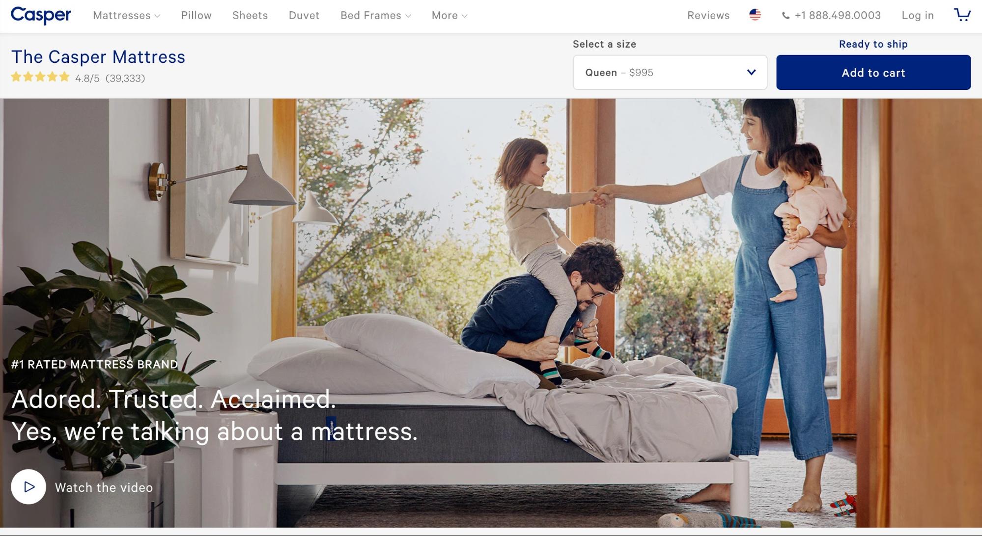 Screenshot showing casper mattress