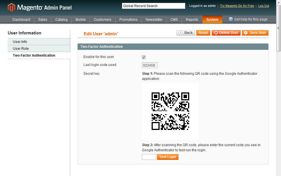 Screenshot showing the settings page for a magento plugin