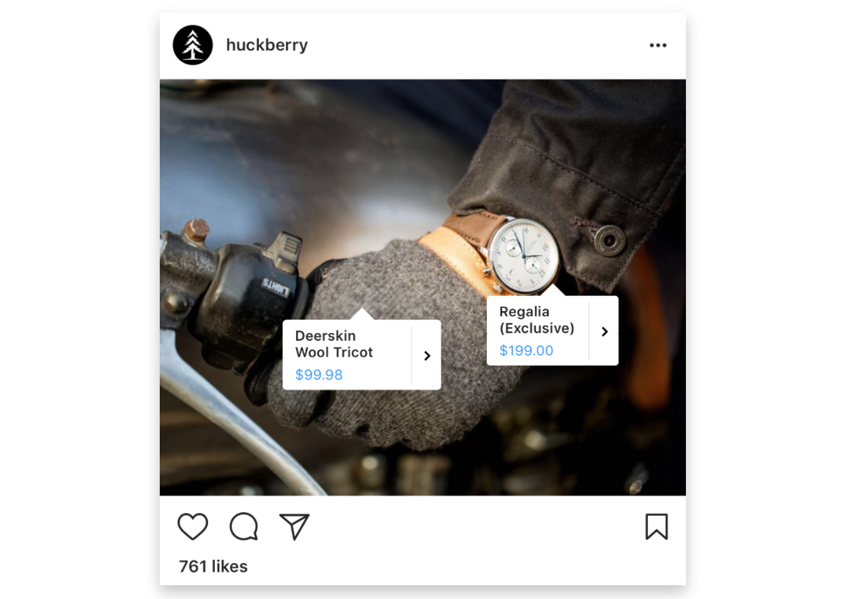 Screenshot showing an Instagram post by Huckberry