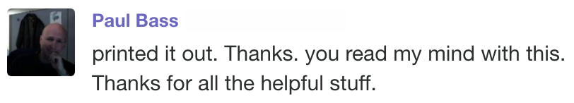 Screenshot showing a comment