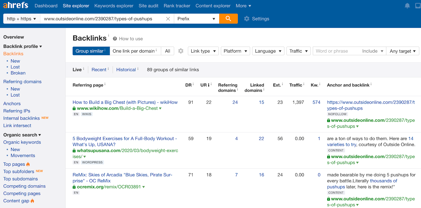 Ahrefs’ Site Explorer backlink checker