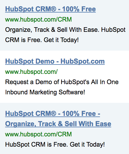 Screenshot showing ads by HubSpot