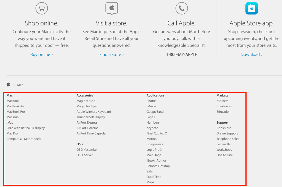 Screenshot showing apple.com