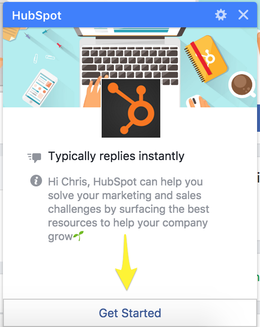 Screenshot showing Hubspot