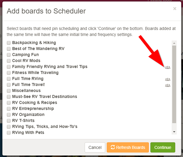 Screenshot showing Scheduler options