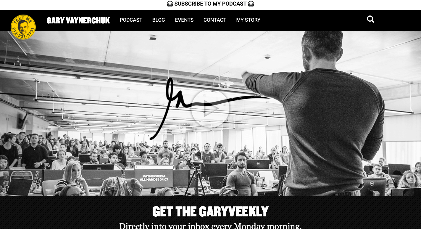 Gary Vaynerchuk landing page