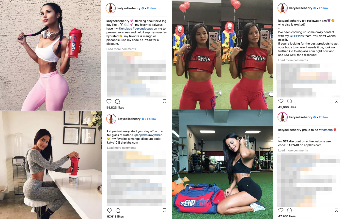 Screenshot showing four instagram posts