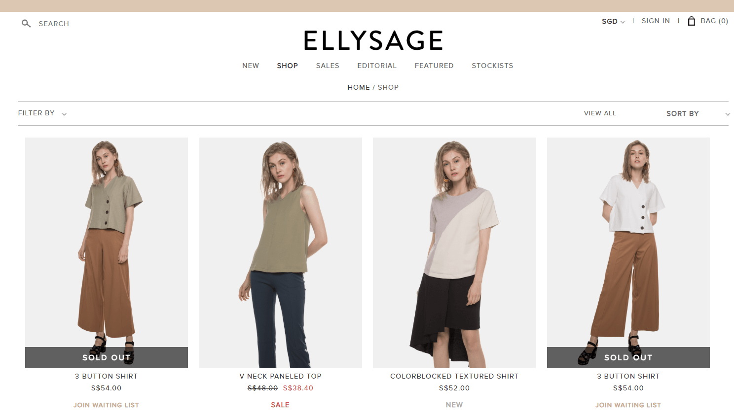 Screenshot of Ellysage website