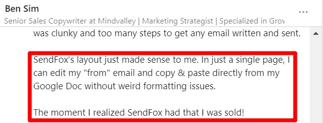 Email Autoresponder Tools: SendFox Testimonial