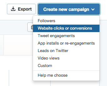 create a new ad campaign twitter tweet