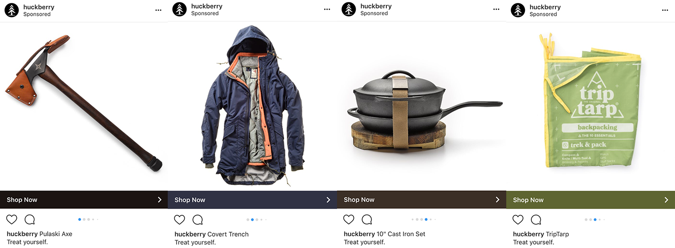 Screenshot showing instagram posts by huckberry